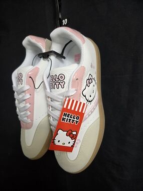 Sanrio Hello Kitty Girls Court Sneakers - White/Pink - Size 10 - NWT